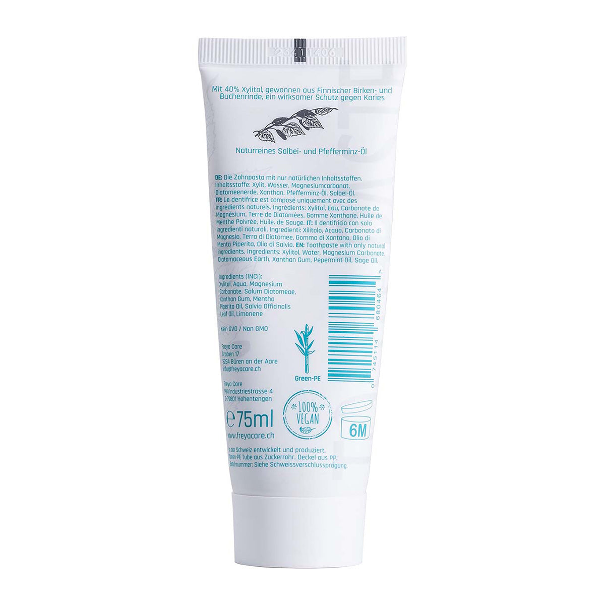 Dentifricio senza fluoro con xilitolo – Menta piperita & Salvia