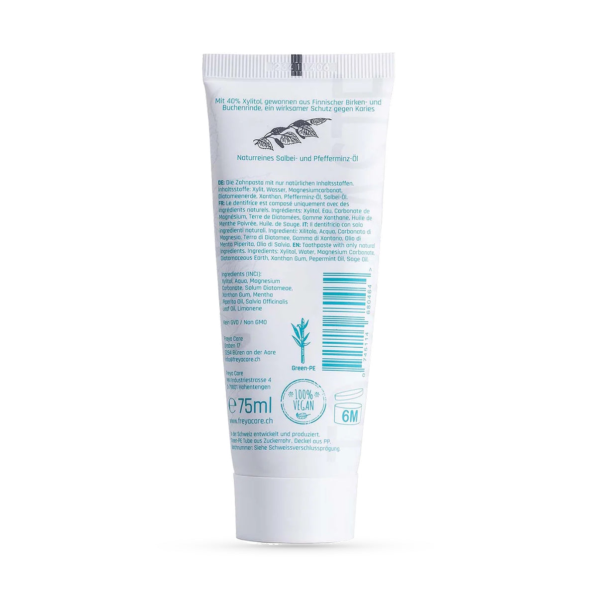 Dentifricio senza fluoro con xilitolo – Menta piperita & Salvia
